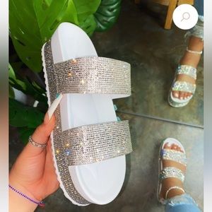 Rhinestone Platform Sandals